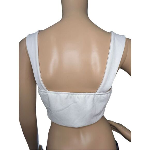 Princess Polly White Corset Style Cropped Tank With Front Clasps - Picture 5 of 6